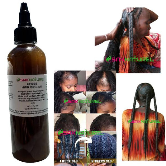 CHEBE HAIR GREASE Rosemary Fenugreek Hair Growth Oil - Long Hair - Thick Hair - Fast Hair Growth - Ayurverdic Hair Growth Oil - Rosemary Hair Oil - Hibiscus Hair Growth Oil - Indian Hair Growth Oil - Chebe Hair Growth Oil Organic - Herbal Haircare