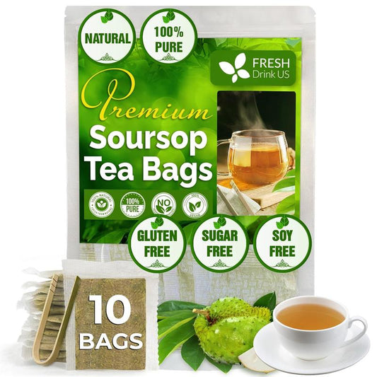 Soursop Tea, Premium Soursop Graviola Leaf Tea Bags, 100% Natural and Pure from Soursop Leaves, Handmade, Made with Natural Materials-Corn Fiber Tea Bag, Sugar/Caffeine/Gluten Free, Hoja Guanabana Tea Soursop Tea, Beverage, Natural Organic Vitamin